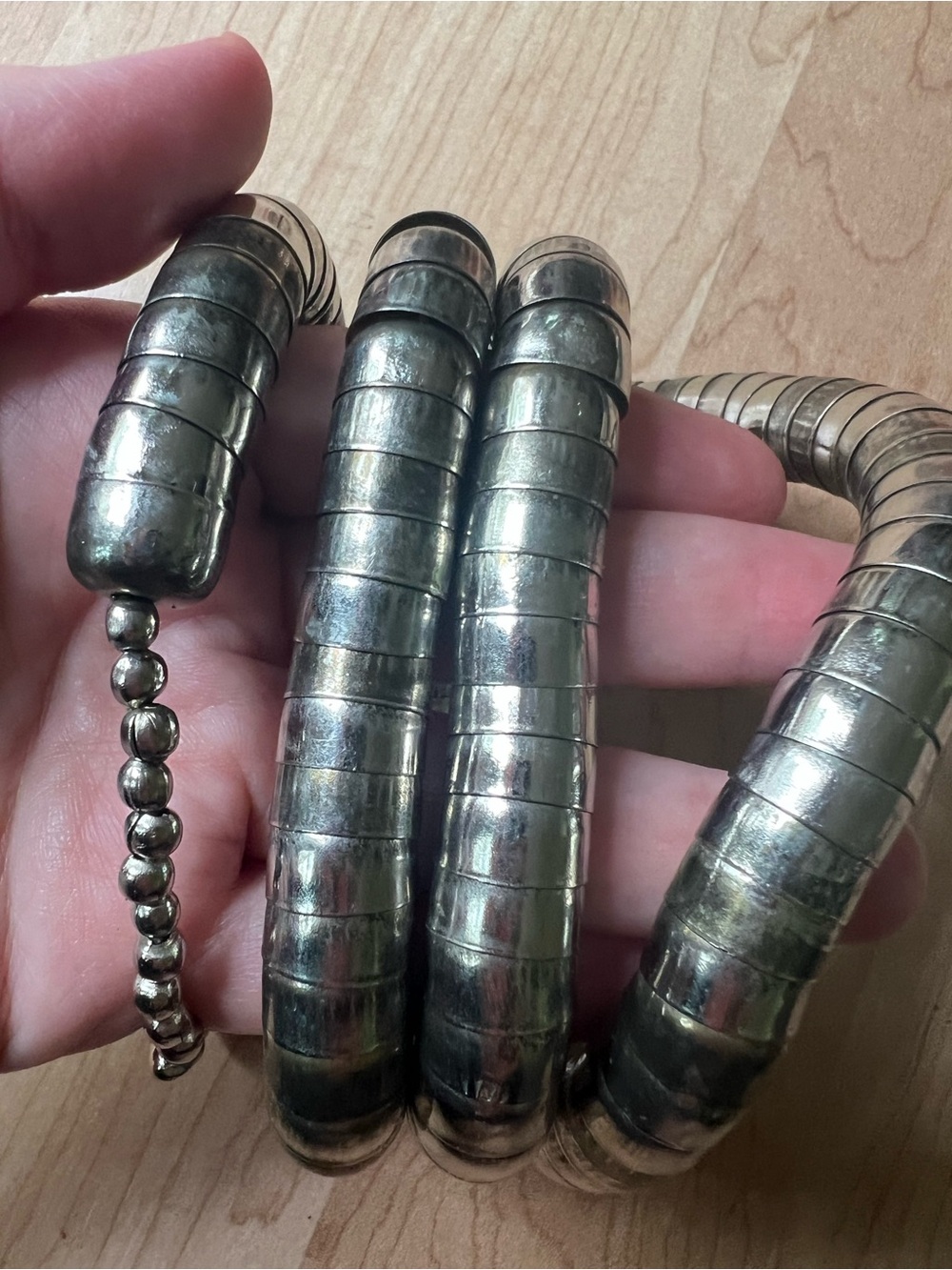 VINTAGE SILVER TONE SNAKE NECKLACE